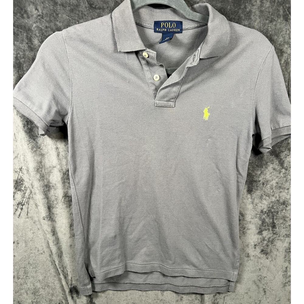 Polo Ralph Lauren Boys Polo Shirt Size S (8) Gray Short Sleeve Casual Classic